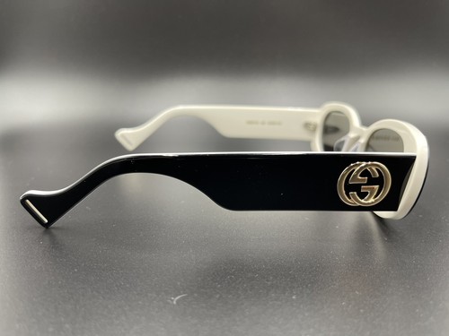 New GUCCI GG0517S 001 Black/White/Gradient Lens 52-23 Authentic Sunglasses Italy - Picture 3 of 6