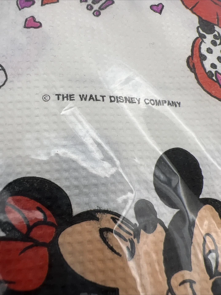 Винтажный бумажный настольный чехол Walt Disney Mickey Mouse & Minnie Love 54 дюйма x 96 дюймов НОВЫЙ ИЗ СТАРЫХ ЗАПАСОВ - Изображение 3 из 4
