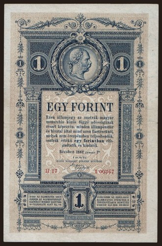 Austria - 1882 - 1 Gulden / 1 Forint - "EF-" #CO7047 - Picture 3 of 6