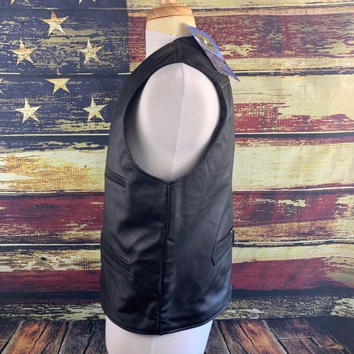 Wyoming Traders Mens Bighorn Snap Up Leather Ranch Wear Cowboy Vest - Picture 10 of 15