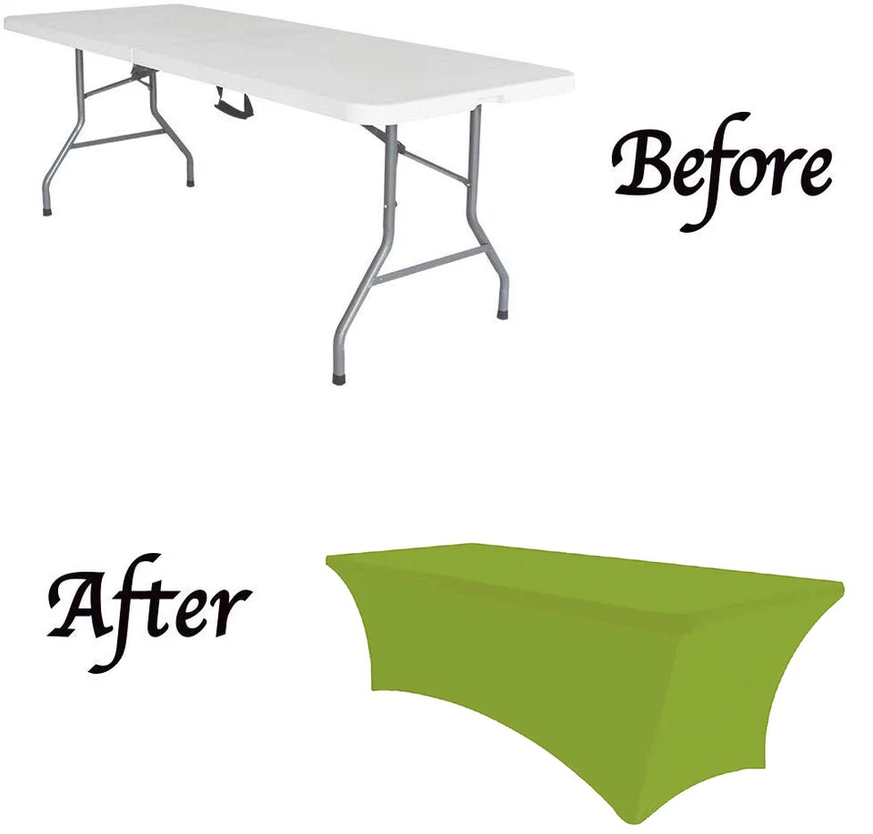 8FT Spandex Stretch Fitted Table Cover Cloth for Folding Table Wedding Party NEW - Image 3 of 3