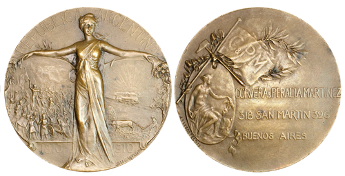 O969, Argentina, 1910 Medalla Br, 100 Aniversario de la Liberación, Tren, Ferrocarril - Imagen 6 de 7