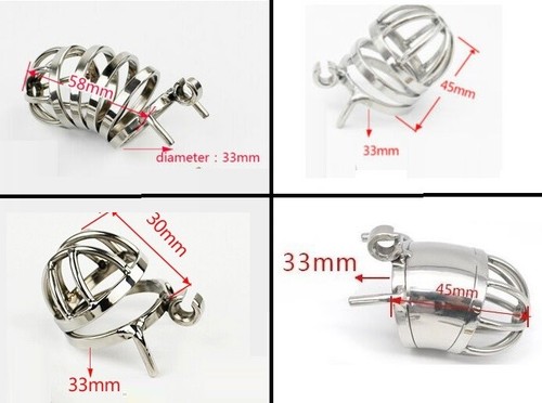 Stainless Steel Male Cuckold Lockdown Chastity Penis Cage Restraint Full Cage - Picture 4 of 17