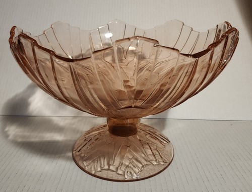 Rare Sunkist Pink Depression Glass Footed Bowl DOES NOT HAVE SUNKIST ON BOWL - Picture 13 of 23
