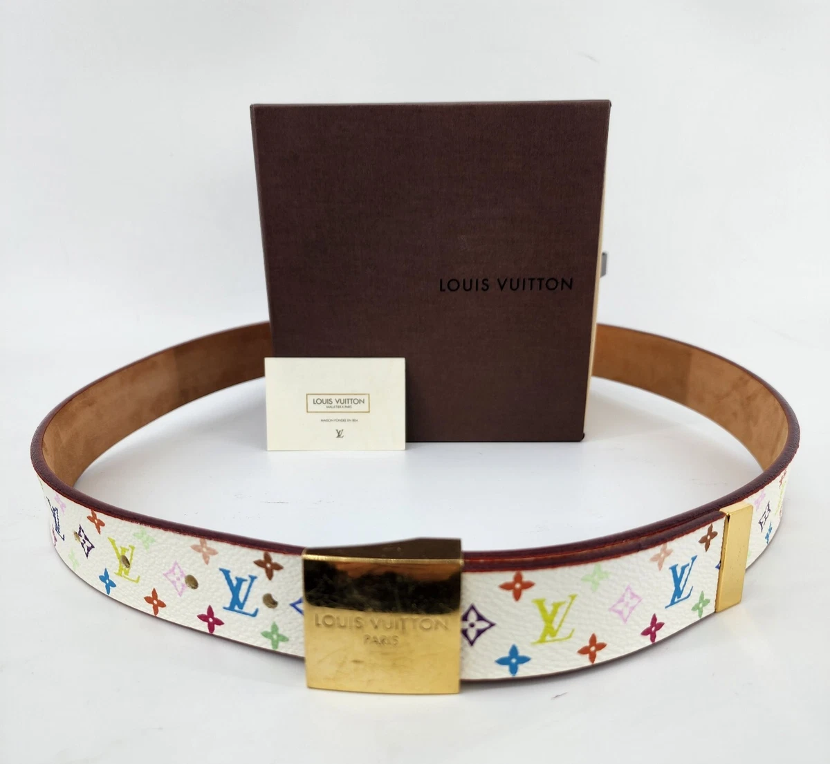 louis vuitton white monogram belt