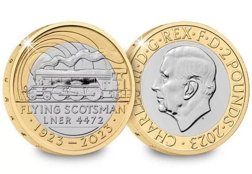 2023 £2 FLYING SCOTSMAN STEAM TRAIN Coin Brilliant Uncirculated BUNC SEALED - Picture 7 of 10