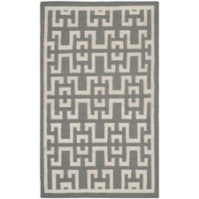 SAFAVIEH Dhurries DHU621B Handwoven Soft Grey /Ivory Rug