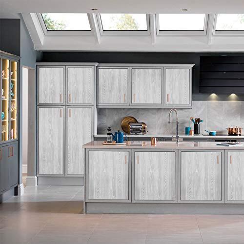 Gray Wood Grain Contact Paper for Wall Cabinets Shelves, Removable Wallpaper - Picture 5 of 8