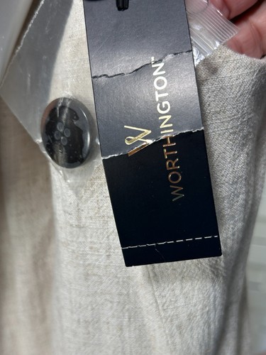 Worthington Rayon Linen Womens Belted Vest NWT, size L Top Versatile Neutral - Picture 6 of 10