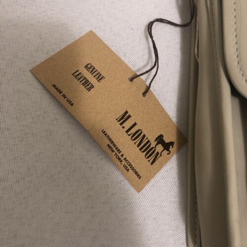 M. London Women's Beige Leather Shoulder Bag Purse - Picture 2 of 12