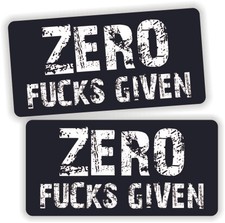 ZERO F--KS Given Funny Hard Hat Stickers | Construction Foreman Laborer Decals
