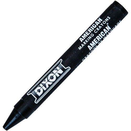 Dixon 05005 American Marking Crayons, Black, 5" Length, Box of 12 - Picture 2 of 2