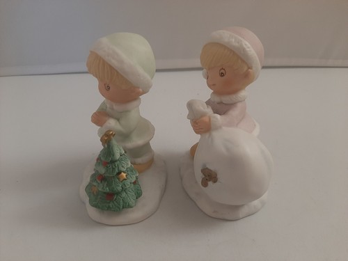 Vintage Homco Little Darlings Christmas Figurines Tree Sack Holiday - Picture 2 of 7