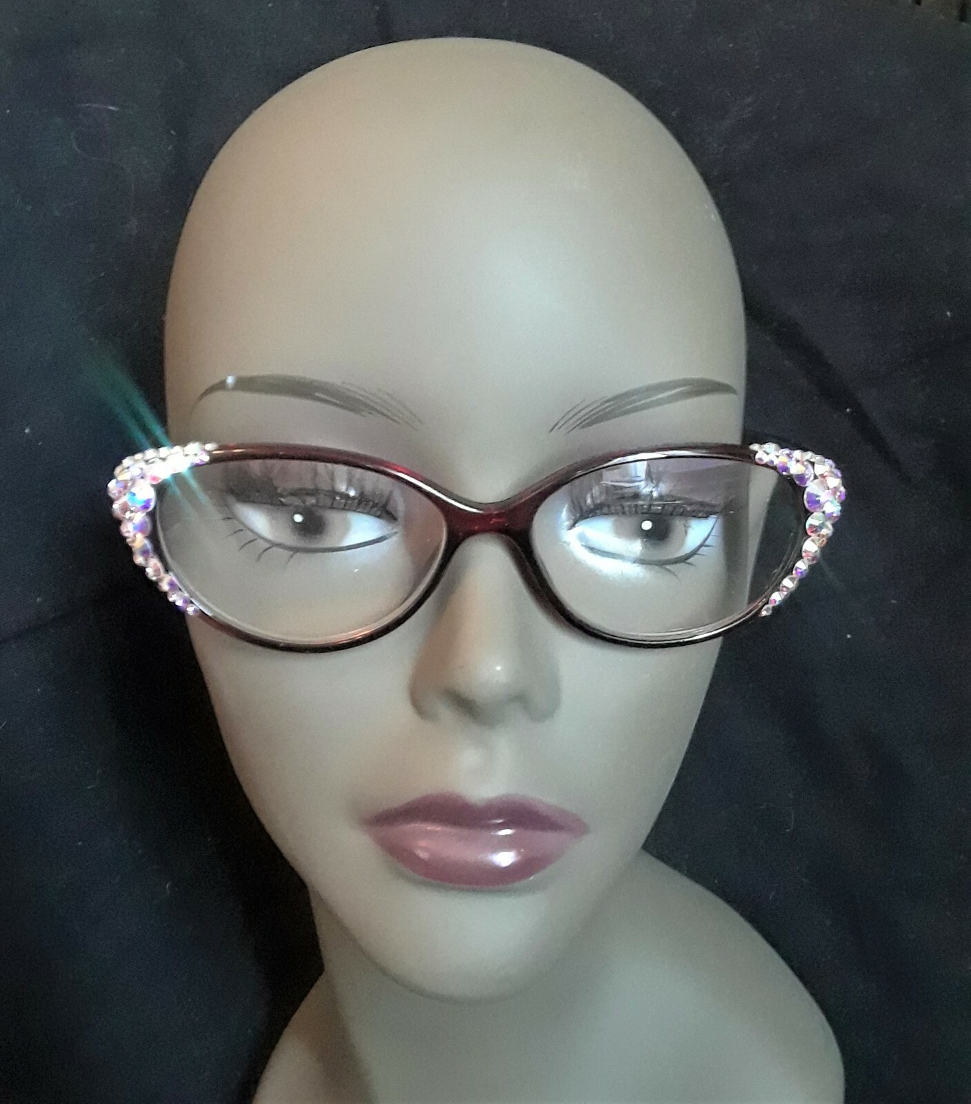 Crystal Rhinestone Oval Cat EYE Reading Glasses Optical Lens Bling Retro POPULAR eBay