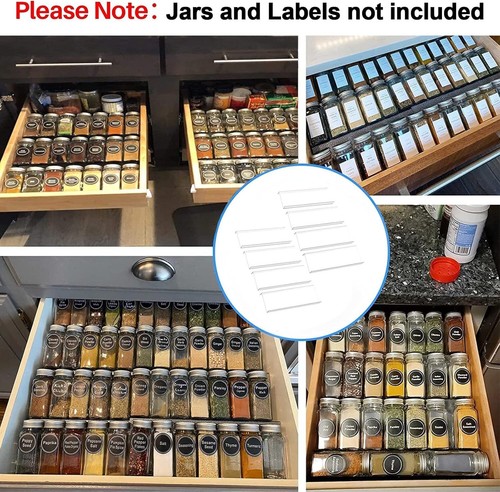 Spice Rack Drawer Organiser 4 Tier- 2 Set Expandable From 13" to 26" Seasoning J - Picture 6 of 8