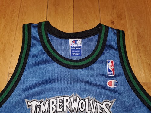 Champion Kevin Garnett 97 MINNESOTA TIMBERWOLVES Youth NBA Team Replica JERSEY L - Picture 6 of 14