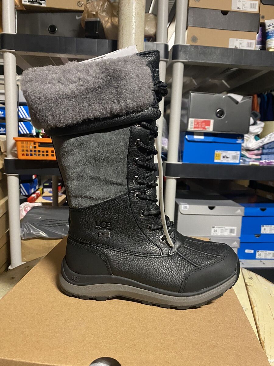 UGG ADIRONDACK III TALL BLACK GREY LEATHER WATERPROOF UGG ADIRONDACK III TALL BLACK GREY LEATHER WATERPROOF