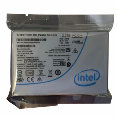 Intel DC P4500 2TB SSD U.2 3D NAND TLC 2.5'' 15mm PCIe 3.1 x4 NVMe SSDPE2KX020T7