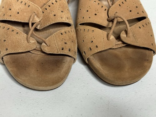 Women's ABEO Lilia Tan Suede Cork Wedge Strappy Sandals Size 10 WN - Picture 2 of 12
