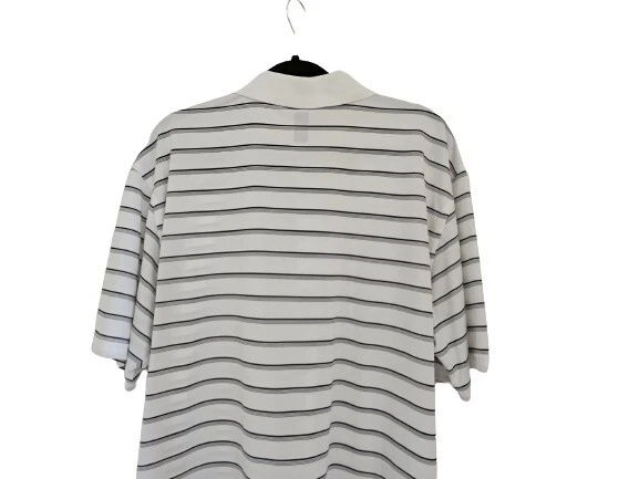 PREOWN PGA TOUR MEN'S WHITE & BLACK STRIPES GOLF POLO SHIRT SIZE XL - Image 3 of 4