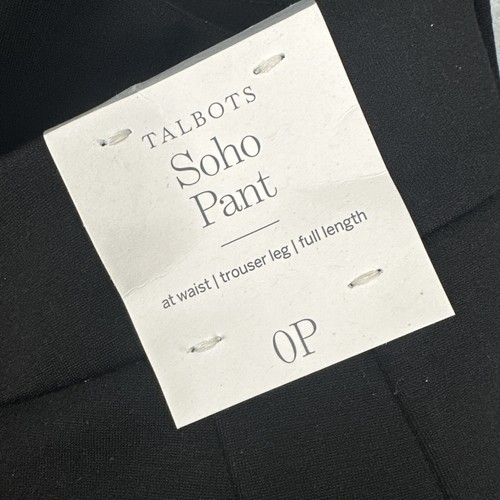 Talbots Pants Womens 0P Black Soho Full Length Straight Stretch Casual NWT - Picture 2 of 9