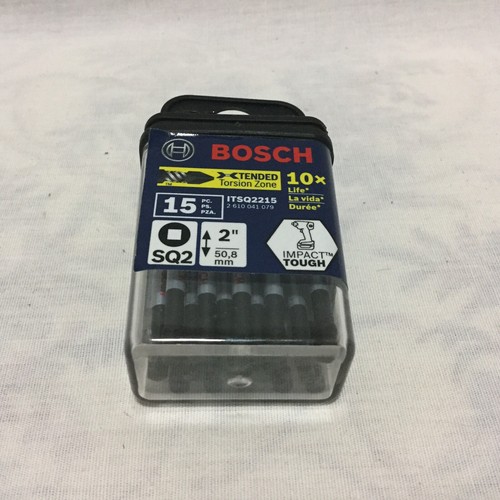 BOSCH 15 PIECE IMPACT TOUGH 2” SQUARE #2 / ROBERTSON POWER DRILL BITS # ITSQ2215 - Bild 5 von 6
