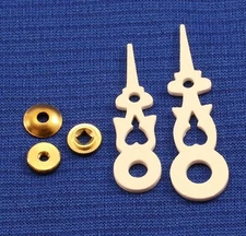 Regula Cuckoo Clock Movement Hands For 80 mm or 3 1/8" Dial NEW WHITE w/ Nuts