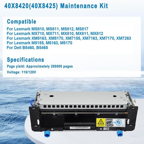 For Lexmark 40X8420 Fuser Maintenance Kit for MS810 MX710 Series 110120V - Picture 8 of 9