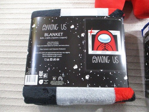 Among Us Zwillingsdecke Plüsch Full 62x90 Space Red Guy Polyester Überwurf waschbar - Bild 3 von 11