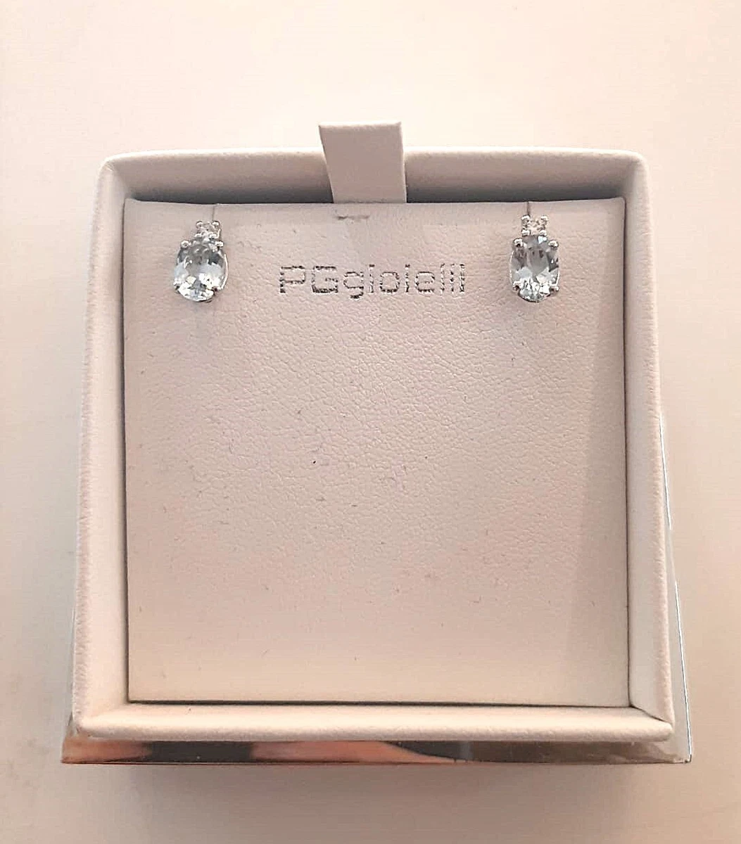 Orecchini oro bianco 18kt lucidi ovali – Voglia D'oro