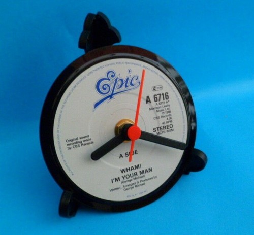 WHAM CLOCK Desk Table Top CLOCKS Upcycled Vinyl Records Size 4" George Michael - Picture 53 of 86