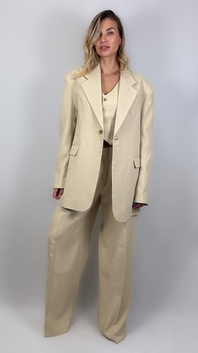 Beige Blazer Women Casual Office outfit Linen Blazer Suit - Picture 7 of 22