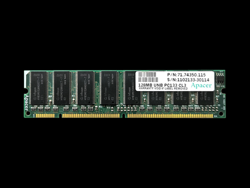 Apacer 128MB UNB PC133 CL3 168-Pin DIMM Memory Module 71.74350.115 - Picture 1 of 2