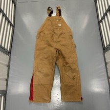 Vtg USA Union Carhartt Brown Quilt Lined Insulated Bib Overalls 46 x 30 R04 Rare