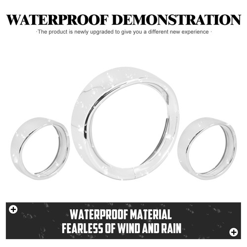 7" Visor Headlight Bezel 4.5" Fog Lights Trim Rings Chrome Fit For Road King 94+ - Foto 8 di 19