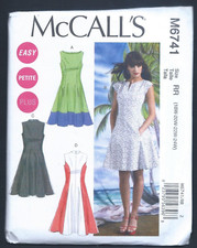 NEW/UNCUT McCall's M6741 Misses Lined Dresses 4 Variations (Sizes 18-24)