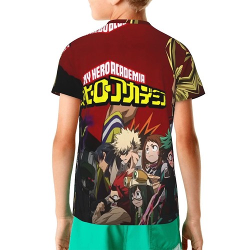 My Hero Academia Cartoon Featured Partywear Kids Shirts Boys Short Sleeve Tops - Picture 8 of 34