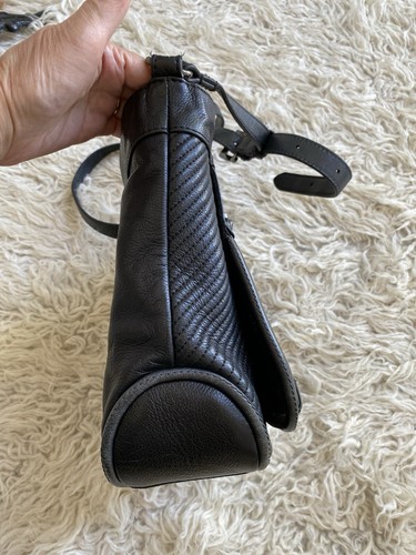 MIMCO CROSSBODY LEATHER/FUR BLACK / NAVY BAG - Picture 6 of 9