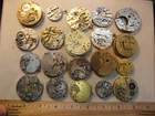 Lot of 20 vintage pocket watch movements for parts or restore