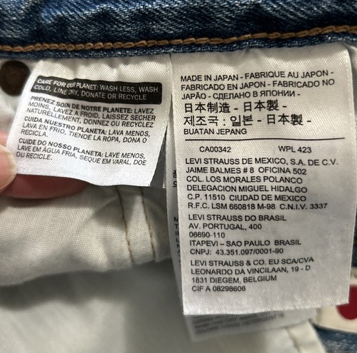 Levi’s 501 T Tapered Distressed Denim Jeans Made In Japan Size 26W 28L ￼ - Picture 10 of 16