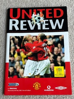 Arsenal FC 2001 2002 Double Win match programme at Manchester United
