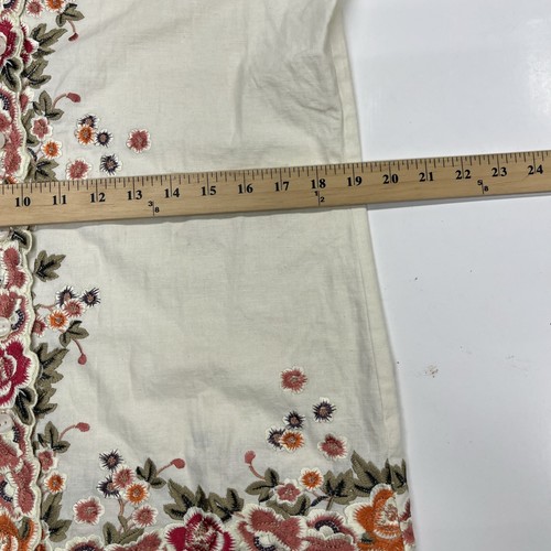 Susan Graver Floral Embroidered Top Jacket Womens Size S Linen Cottagecore - Picture 12 of 15