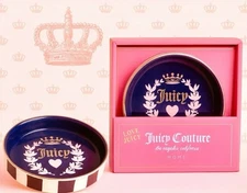 New Rare Juicy Couture Crown Design Jewelry Tray Ceramic Dish Christmas Gift