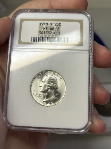 1948-S Washington Quarter NGC MS66 ***RARE "W" FATTY HOLDER ***