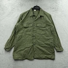 US Military Shirt Men Medium Green OG 107 Sateen Vietnam Utility Fatigue Vintage