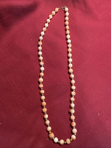 Angel Skin Pink Coral & 14k Gold Necklace