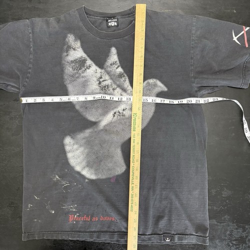 Vintage 3sixteen heavyweight distressed front back graphic T-shirt LARGE Black - Picture 8 of 8