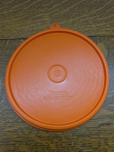 Vintage runder Tupperware Deckel 227 Dichtung Ersatz massiv orange C Tab - Bild 1 von 4