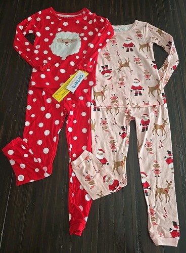 Carter's J.O.Y. Kleinkind 4T Weihnachten Pyjama 4-teiliges Set Santa Elfe Urlaub Neu mit Etikett