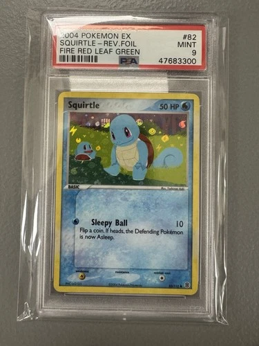 Pokemon 2004 Fire Red Leaf Green Squirtle Reverse Holo 82/112 PSA 9